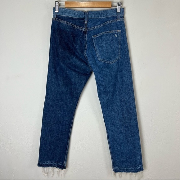 Rag & Bone Wallingford Colorblock 2 Tone‎ Straight Leg Cropped Jeans Size 25 - Picture 6 of 12